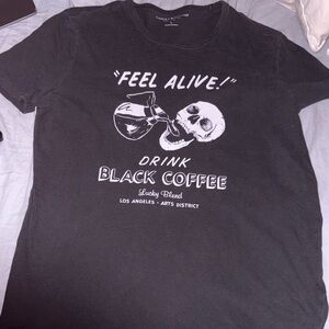 Lucky Brand Black Coffee Skull Tee large